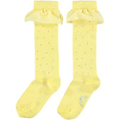 A'Dee Girls Lemon Tulle Knee High Socks